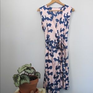 Boutique Kara-Line Silk Rooster Wrap Dress